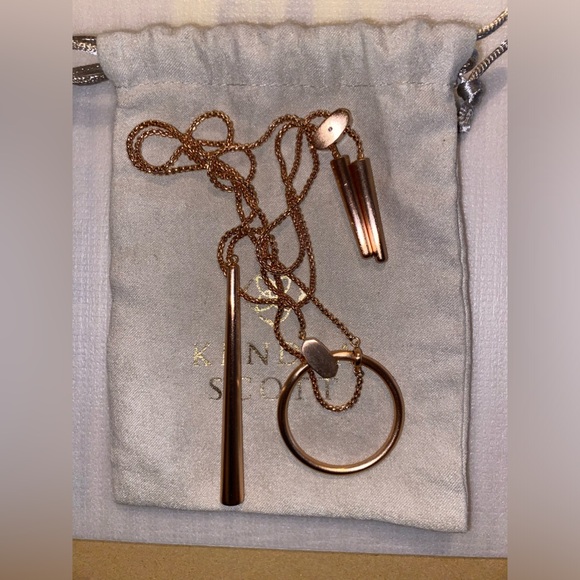 Kendra Scott Tegan Y Rose Gold Necklace - Picture 3 of 3